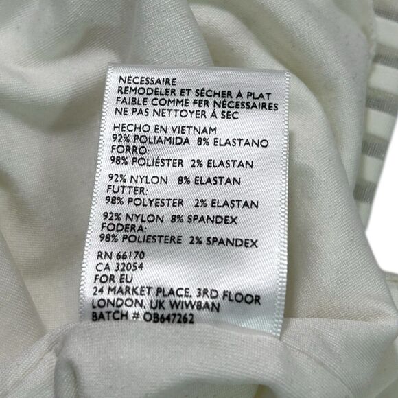 Anthropologie Silence + Noise White Striped Sparkly White Layered Dress Mini Med - Picture 11 of 12